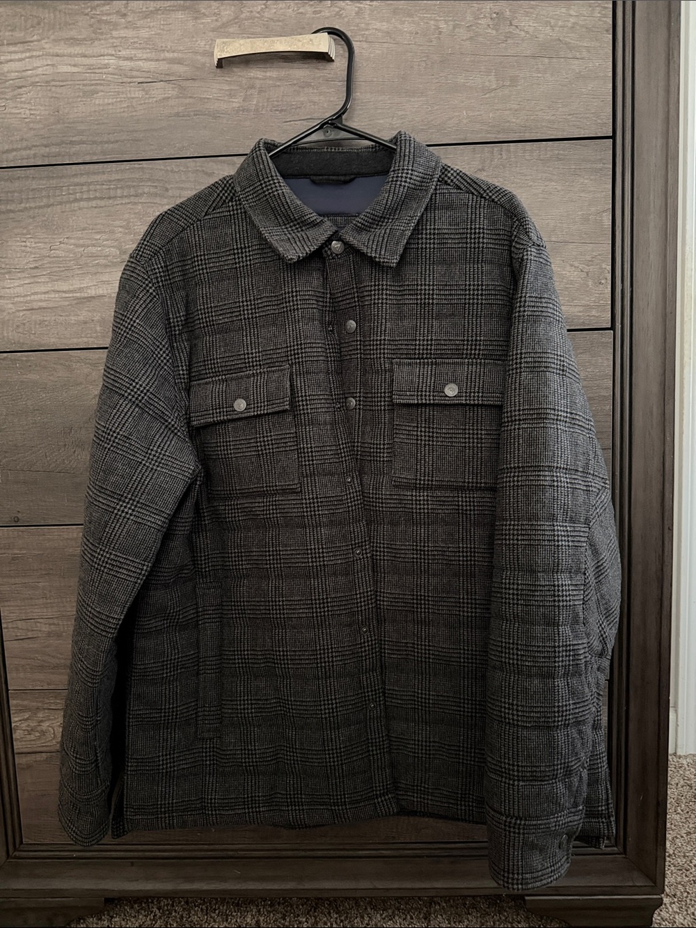 Daniel Cremieux Dark Gray Plaid Shirt Jacket
